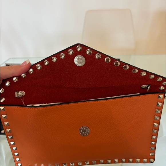 Studded Tan Envelope Clutch - Picture 5 of 6